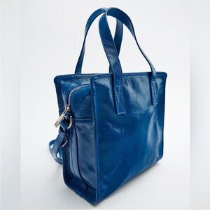 Zara MINI LEATHER TOTE BAG